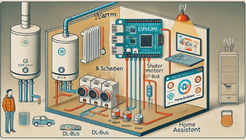 Featured image of post ESPHome und UVR1611: Heizungsmischer überwachen und in Home Assistant integrieren