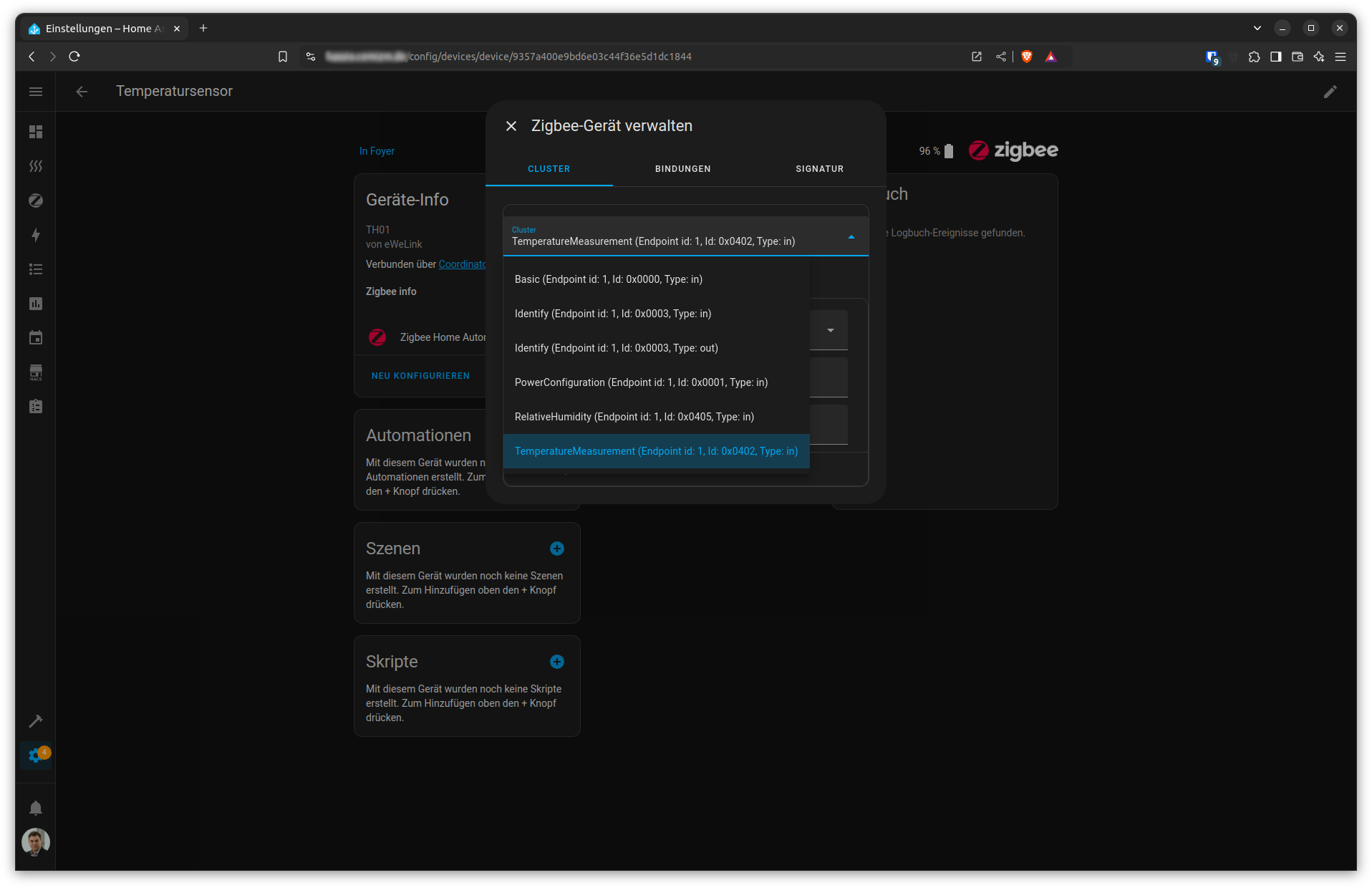 ZHA Cluster Management