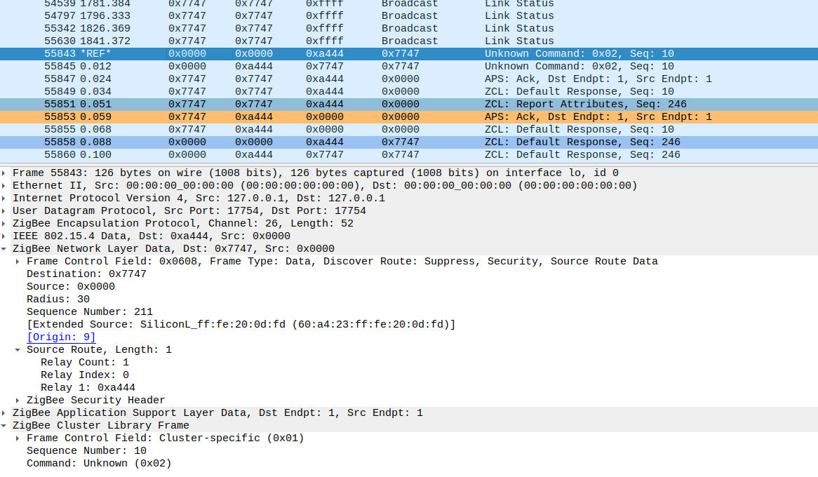 Wireshark Trace - Command Execution with Source Routing